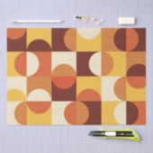 ミッドセンチュリーモダン半の円黄色とオレンジ 薄葉紙 (クラフト)