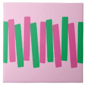 ミッドセンチュリーモダン原子ファンキーブロックピンク、緑 タイル (正面)