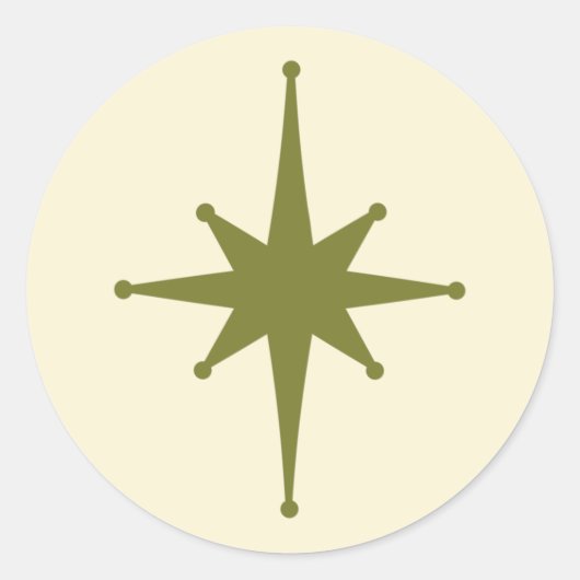 ミッドセンチュリーモダン原子星ミニマルヴィンテージ ラウンドシール (正面)