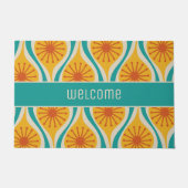 ミッドセンチュリーモダン原子滴レトロパターン ドアマット (正面)