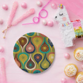 ミッドセンチュリーモダン原子滴レトロパターン ペーパープレート (パーティー)