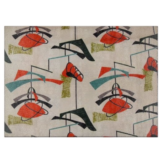 ミッドセンチュリーモダン原子織物裁断ボード カッティングボード (正面)