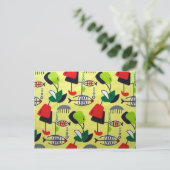 ミッドセンチュリーモダン原子魚はがき ポストカード (スタンド正面)