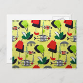 ミッドセンチュリーモダン原子魚はがき ポストカード (正面/裏面)