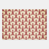 ミッドセンチュリーモダン宇宙時代レトロ50sクリスマス ラッピングペーパーシート (正面2)