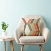 ミッドセンチュリーモダン対角線ストライプオレンジ クッション (椅子)