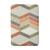 ミッドセンチュリーモダン対角線ストライプオレンジ バスマット (正面縦)