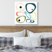 ミッドセンチュリーモダン小石 キャンバスプリント (インサイチュ (寝室))