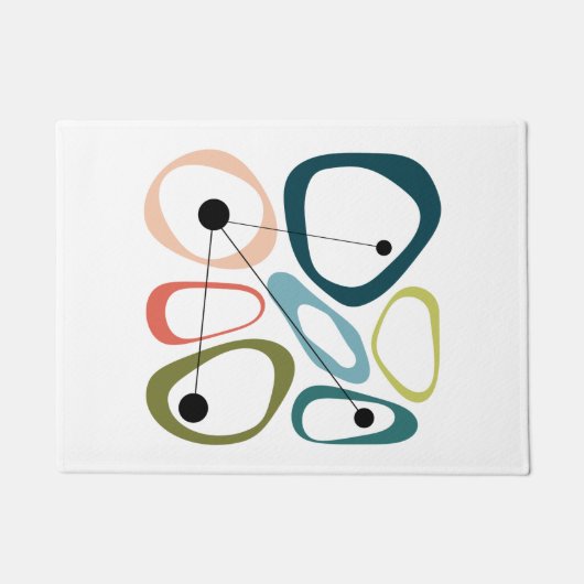 ミッドセンチュリーモダン小石 ドアマット (正面)