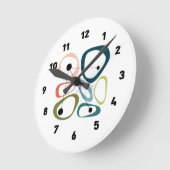 ミッドセンチュリーモダン小石 ラウンド壁時計 (傾斜)