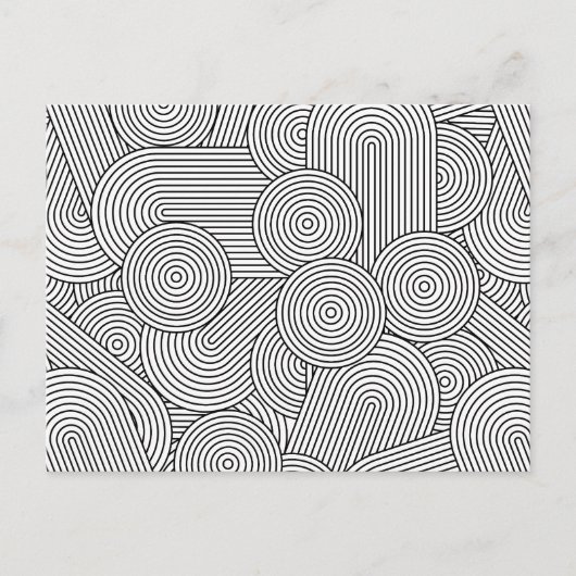 ミッドセンチュリーモダン幾何アーチ白黒 シーズンポストカード (正面)