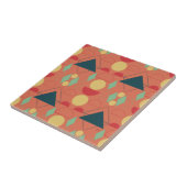 ミッドセンチュリーモダン幾何オレンジのセラミックタイル タイル (側面)