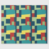 ミッドセンチュリーモダン幾何カラフルパターン ラッピングペーパー (フラット)