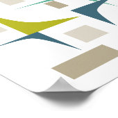 ミッドセンチュリーモダン幾何カラフルプリント ポスター (角)