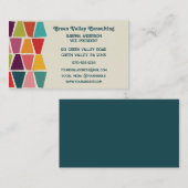 ミッドセンチュリーモダン幾何カラフルプリント 名刺 (正面/裏面)