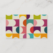 ミッドセンチュリーモダン幾何カラフルプリント 名刺 (裏面)