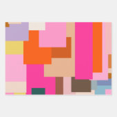 ミッドセンチュリーモダン幾何カラフル抽象芸術 ラッピングペーパーシート (正面)