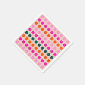 ミッドセンチュリーモダン幾何カラフル水玉模様 スタンダードカクテルナプキン (角)