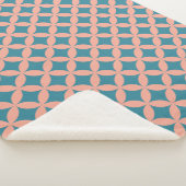 ミッドセンチュリーモダン幾何学レトロモダンピーチブルー シェルパブランケット (3/4)