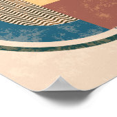 ミッドセンチュリーモダン幾何学図法 ポスター (角)