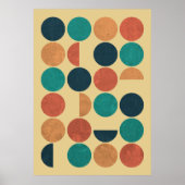 ミッドセンチュリーモダン幾何学圏抽象芸術アート ポスター (正面)