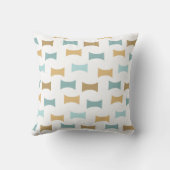 ミッドセンチュリーモダン幾何学模様アクア、金ゴールド クッション (裏面)