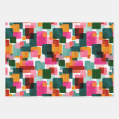 ミッドセンチュリーモダン幾何学模様カラフル ラッピングペーパーシート (正面3)