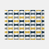 ミッドセンチュリーモダン幾何学模様ネイビーマスタード ドアマット (正面)