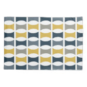 ミッドセンチュリーモダン幾何学模様ネイビーマスタード 枕カバー (裏面-左)