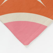 ミッドセンチュリーモダン幾何学模様ピンクオレンジ フリースブランケット (角)
