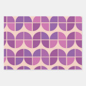 ミッドセンチュリーモダン幾何学模様ピンク紫 ラッピングペーパーシート (正面2)