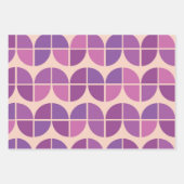 ミッドセンチュリーモダン幾何学模様ピンク紫 ラッピングペーパーシート (正面)