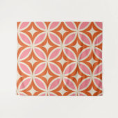 ミッドセンチュリーモダン幾何学模様ピンク色オレンジ タペストリー (正面(横))