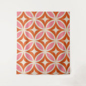 ミッドセンチュリーモダン幾何学模様ピンク色オレンジ タペストリー (正面)