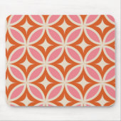 ミッドセンチュリーモダン幾何学模様ピンク色オレンジ マウスパッド (正面)