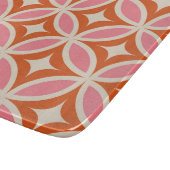 ミッドセンチュリーモダン幾何学模様ピンク・オレンジ カッティングボード (角)