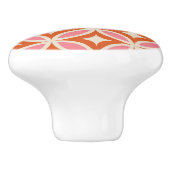 ミッドセンチュリーモダン幾何学模様ピンク・オレンジ セラミックノブ (側面)