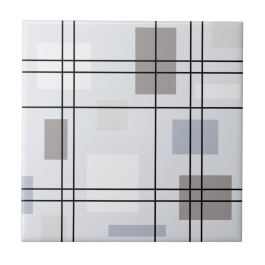 ミッドセンチュリーモダン幾何学模様16 タイル (正面)