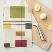 ミッドセンチュリーモダン幾何学模様1 キッチンタオル (四つ折り)