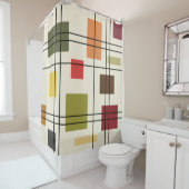 ミッドセンチュリーモダン幾何学模様1 シャワーカーテン (インサイチュ)