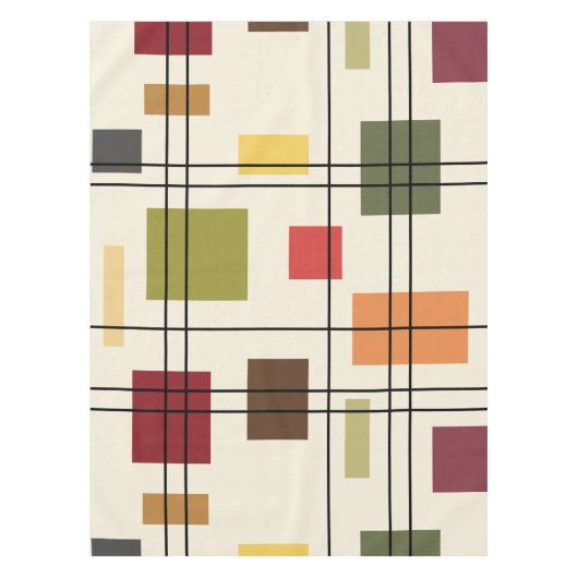 ミッドセンチュリーモダン幾何学模様1 テーブルクロス (正面)