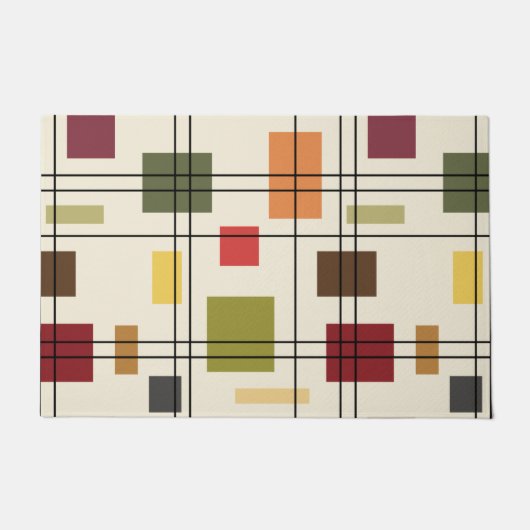 ミッドセンチュリーモダン幾何学模様1 ドアマット (正面)