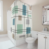 ミッドセンチュリーモダン幾何学模様2 シャワーカーテン (インサイチュ)