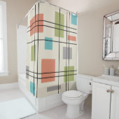 ミッドセンチュリーモダン幾何学模様3 シャワーカーテン (インサイチュ)