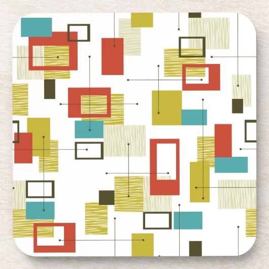 ミッドセンチュリーモダン幾何学模様 コースター (正面)