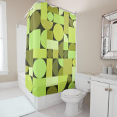 ミッドセンチュリーモダン幾何学模様 シャワーカーテン (インサイチュ)