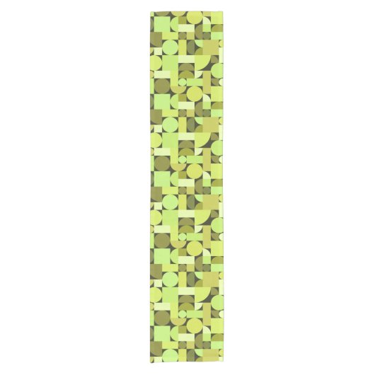 ミッドセンチュリーモダン幾何学模様 ショートテーブルランナー (正面)