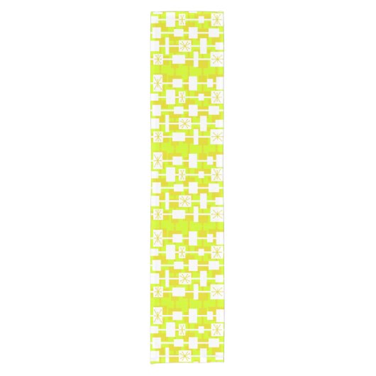 ミッドセンチュリーモダン幾何学模様 ショートテーブルランナー (正面)