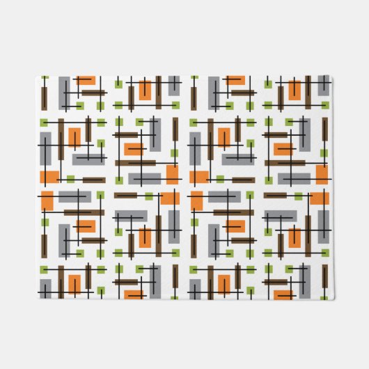 ミッドセンチュリーモダン幾何学模様 ドアマット (正面)