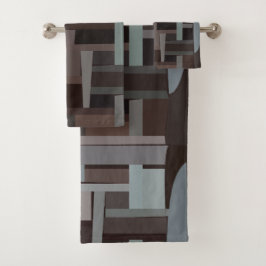 ミッドセンチュリーモダン幾何学模様 バスタオルセット